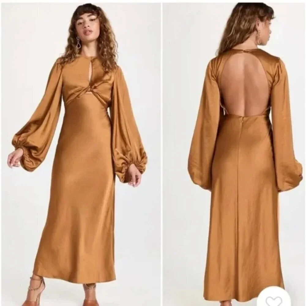 Significant Other Demi Dress Size 2 Copper Maxi Event Party Wedding Guest Gala